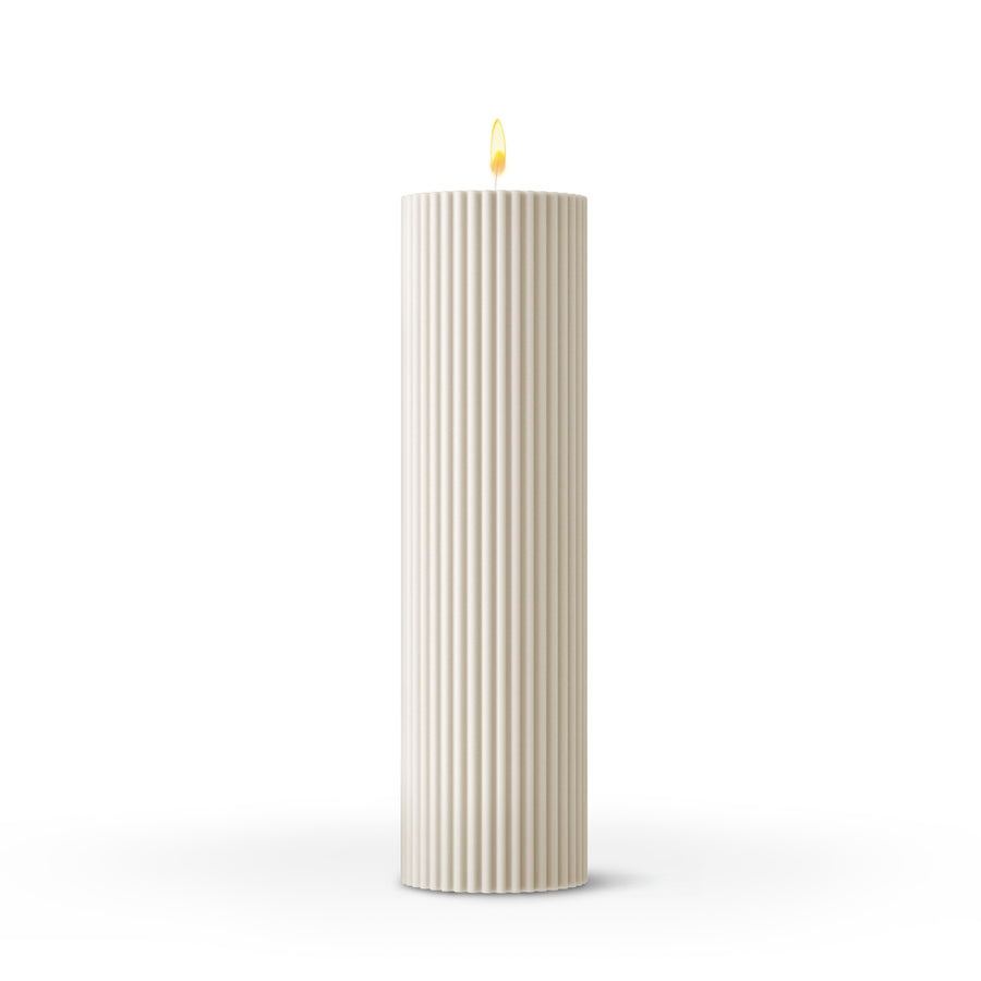 STALWART Striped Pillar Candle - Large