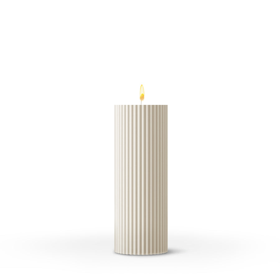 STALWART Striped Pillar Candle - Medium