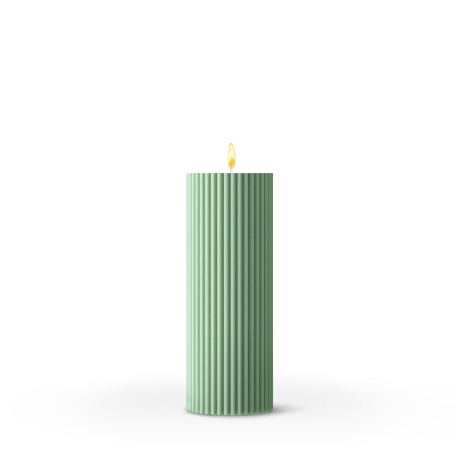 STALWART Striped Pillar Candle - Medium