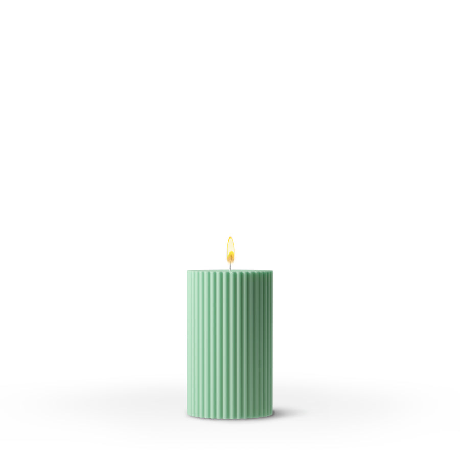 Stalwart Striped Pillar Candle - Small