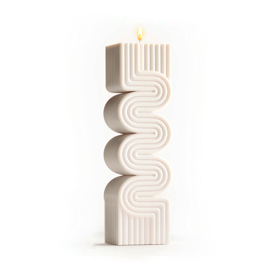 wave pillar candle by sculptos studio